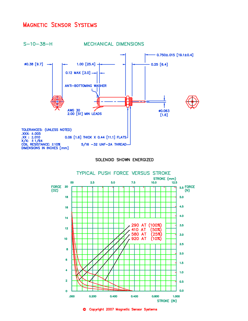 Tubular Push Solenoid S-10-38-H, Page 2